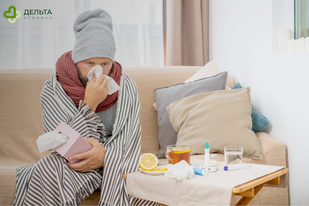 Мужчина болеет